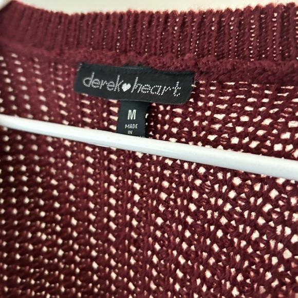 Derek Heart Red Crew Neck Sweater Lightweight Knit - Picture 8 of 9